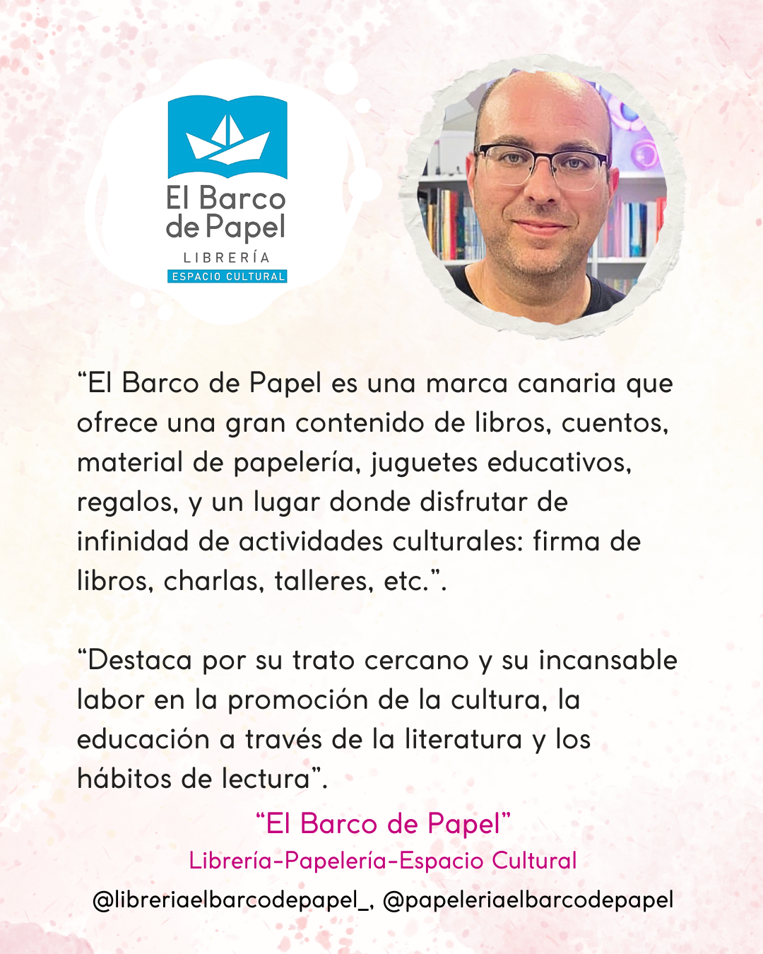 "El Barco de Papel" Librería-Papelería-Espcacio Cultural. Marca Canaria Patrocinadora de los Pódcast de Guanchipedia 2025